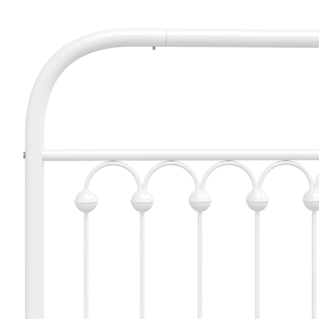 Cadre de lit métal sans matelas et pied de lit blanc 107x203 cm - XIOS