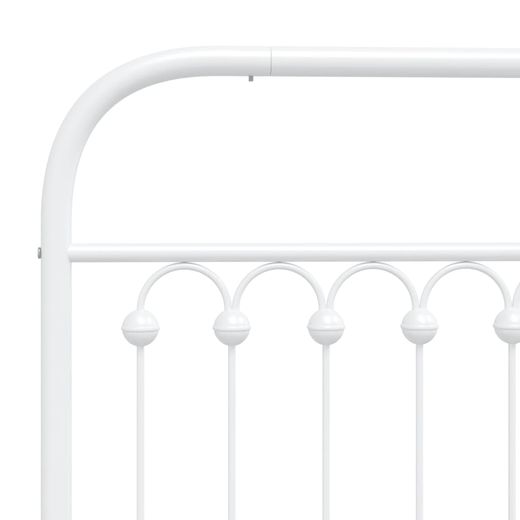 Cadre de lit métal sans matelas et pied de lit blanc 193x203 cm - XIOS