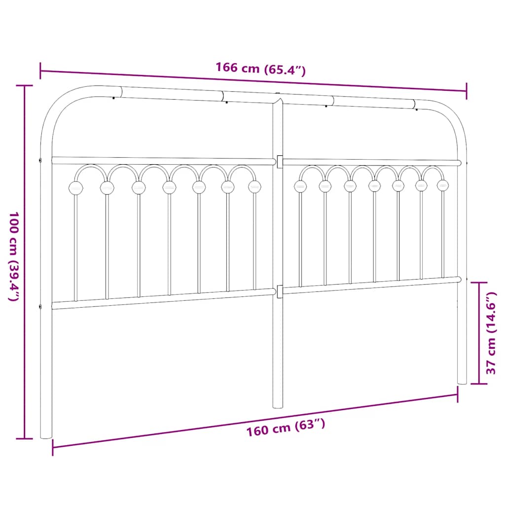 Tête de lit métal blanc 160 cm - XIOS