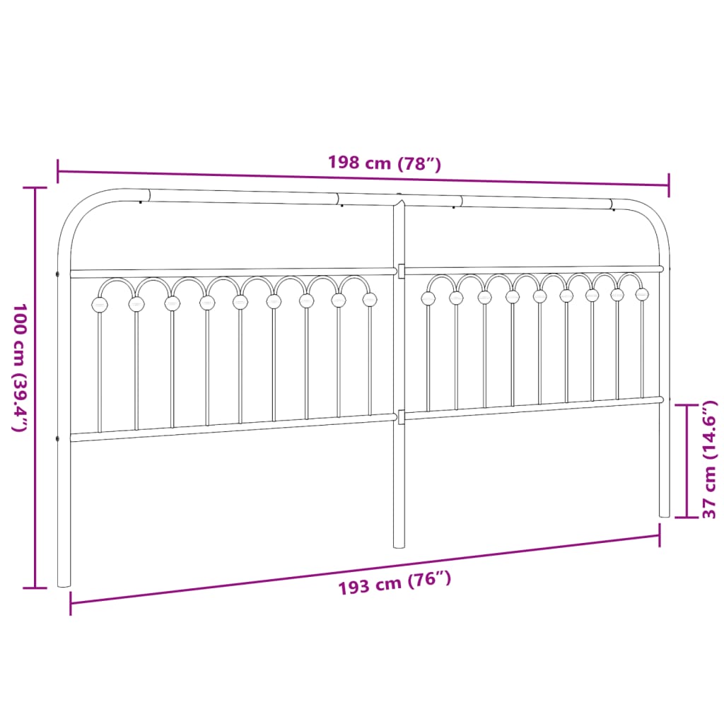 Tête de lit métal blanc 193 cm - XIOS