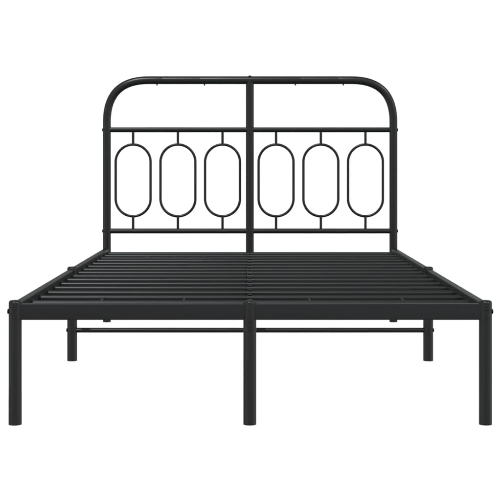 Cadre de lit métal sans matelas avec tête de lit noir 120x200cm - XIOS