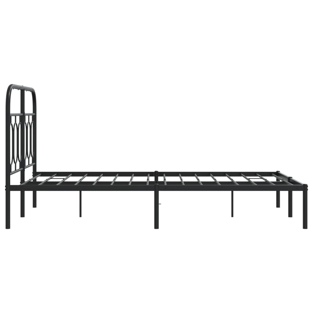 Cadre de lit métal sans matelas avec tête de lit noir 120x200cm - XIOS