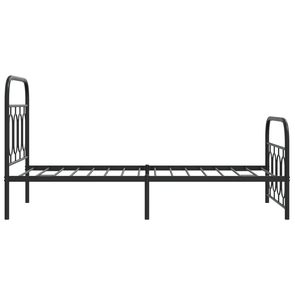 Cadre de lit métal sans matelas avec pied de lit noir 80x200 cm - XIOS