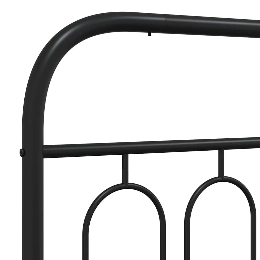 Cadre de lit métal sans matelas avec pied de lit noir 100x190cm - XIOS