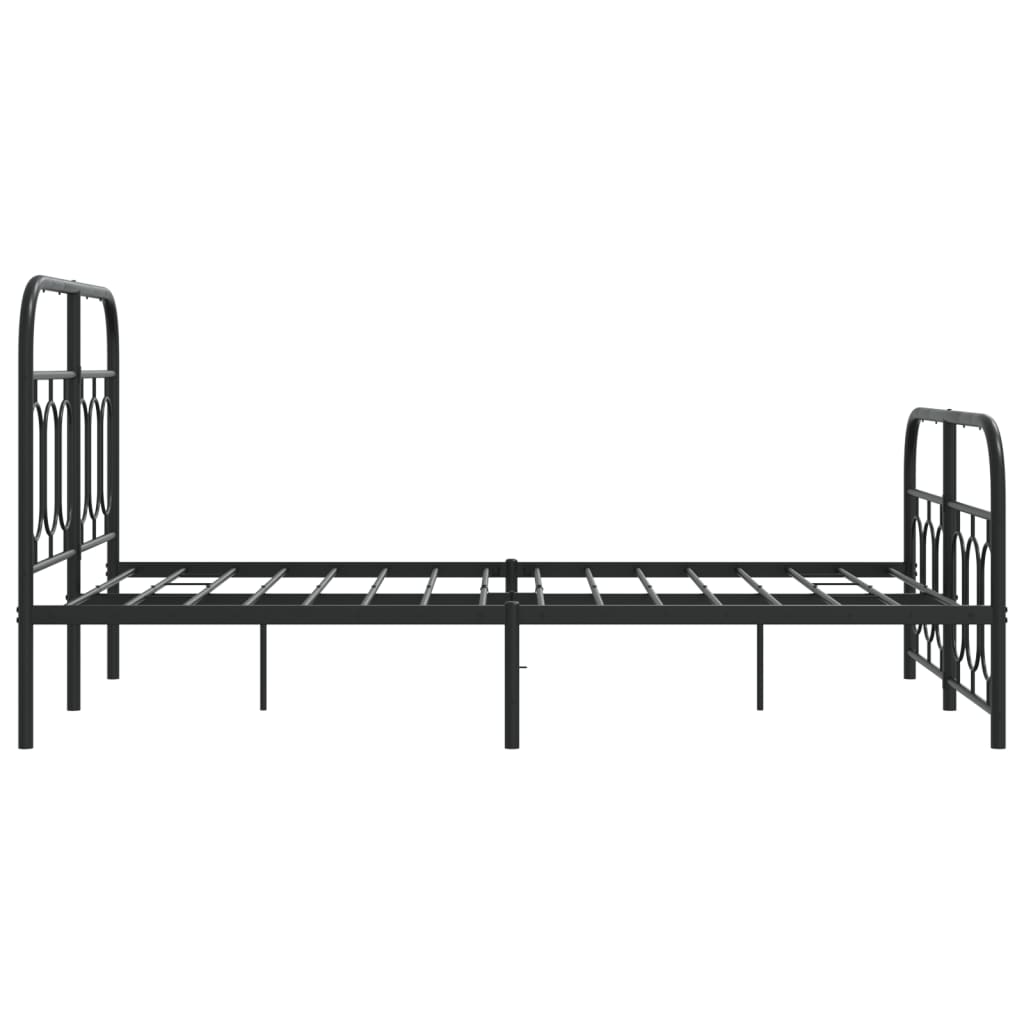 Cadre de lit métal sans matelas avec pied de lit noir 120x190cm - XIOS
