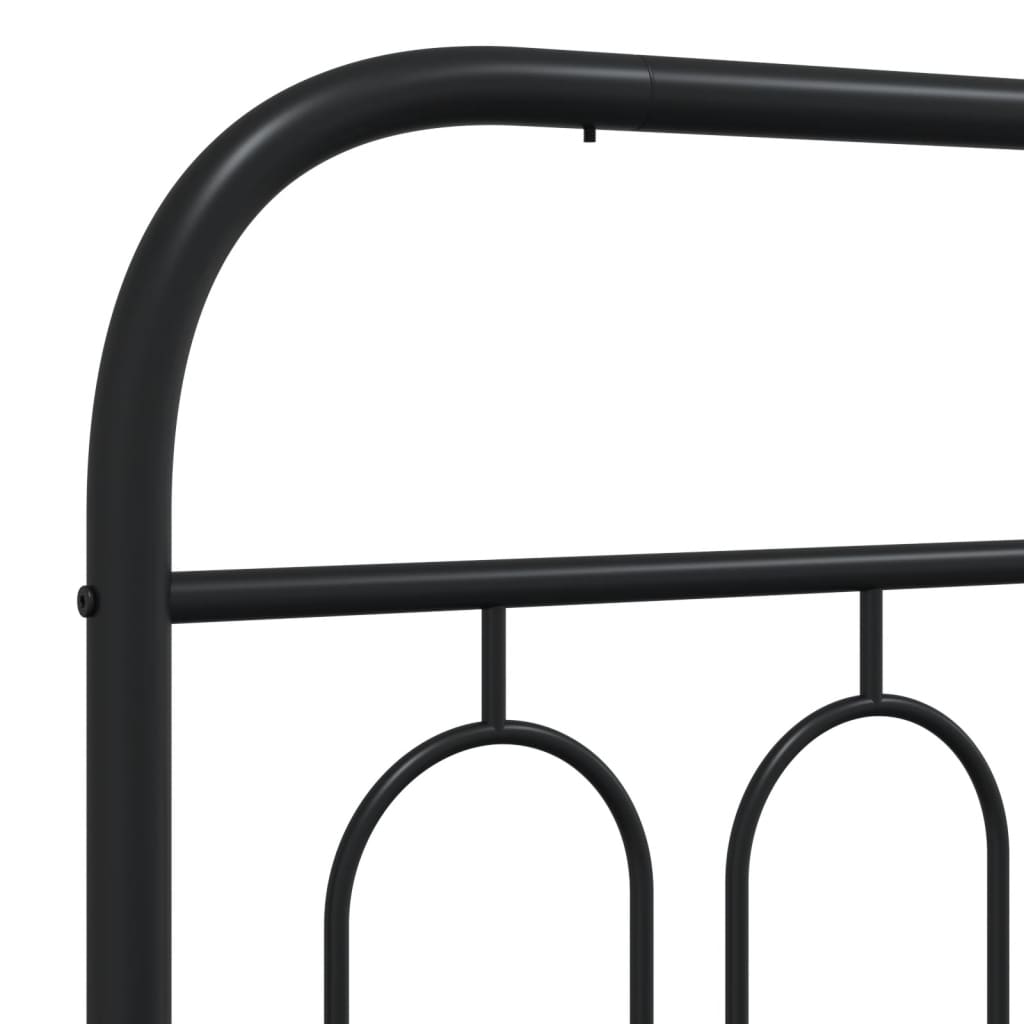 Cadre de lit métal sans matelas avec pied de lit noir 135x190cm - XIOS