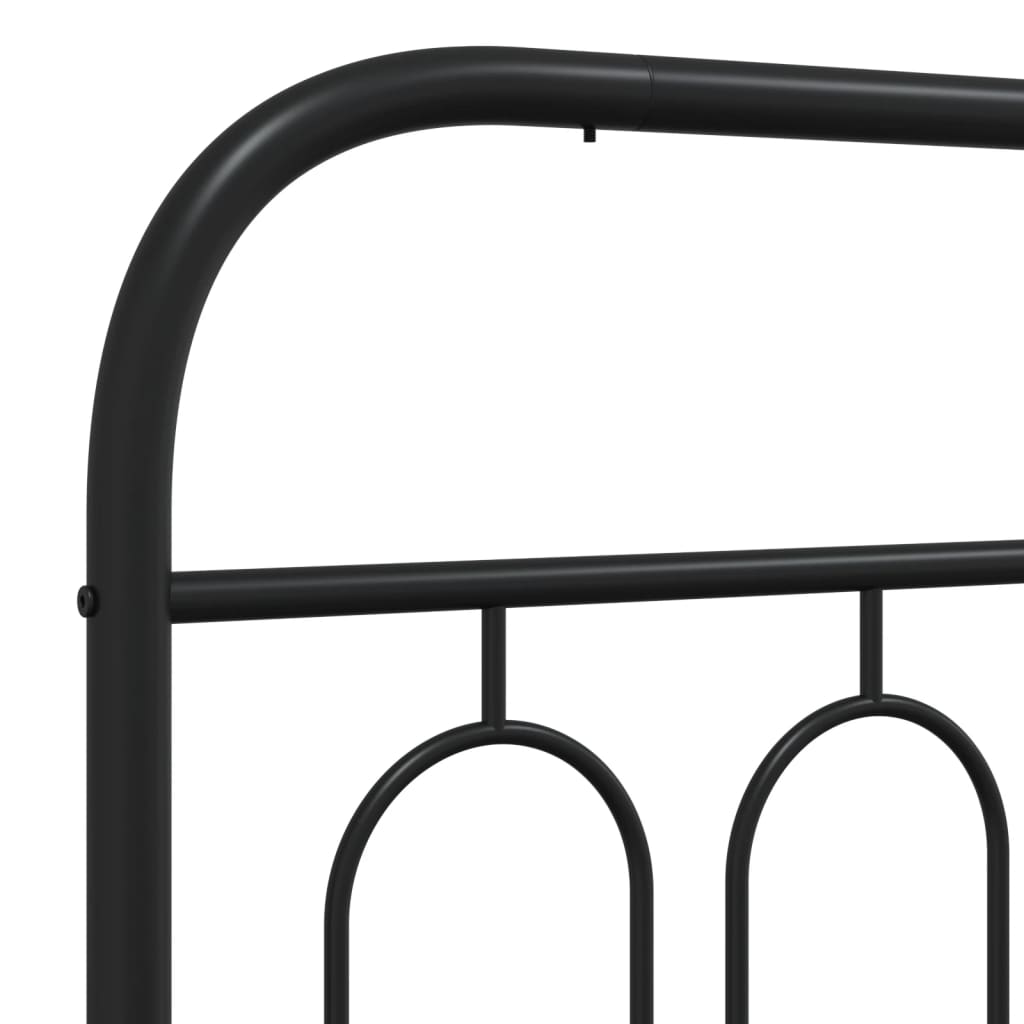 Cadre de lit métal sans matelas avec pied de lit noir 200x200cm - XIOS