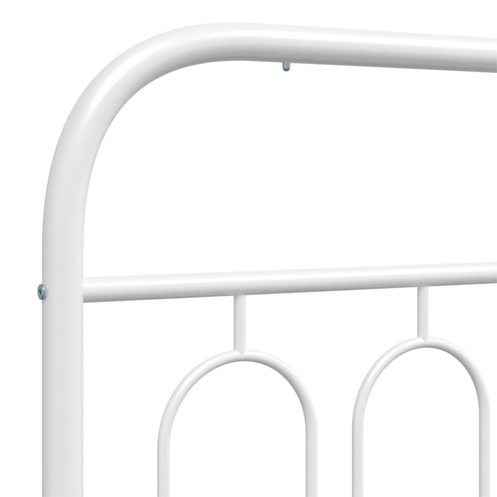 Cadre de lit métal sans matelas et pied de lit blanc 200x200 cm - XIOS