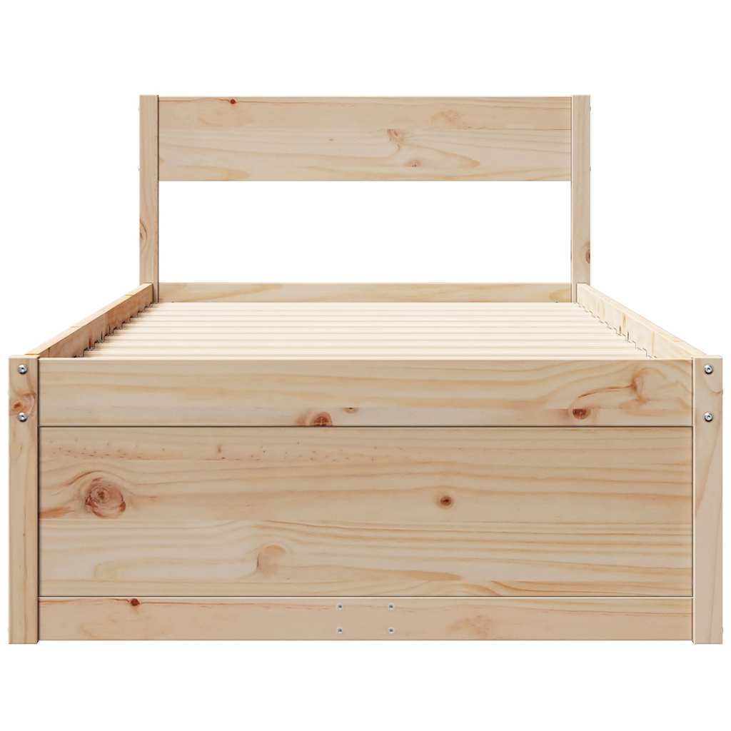 Cadre de lit sans matelas 100x200 cm bois massif de pin - XIOS