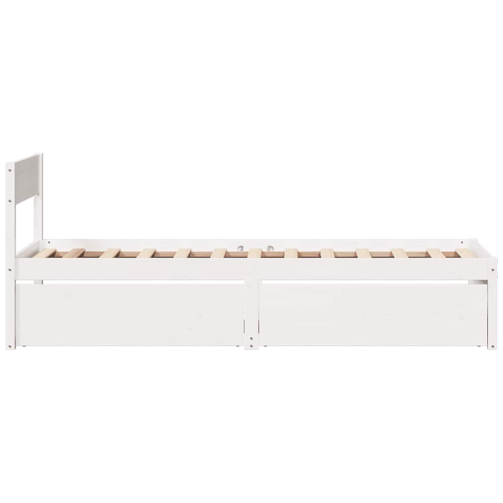 Cadre de lit sans matelas blanc 90x200 cm bois de pin massif - XIOS