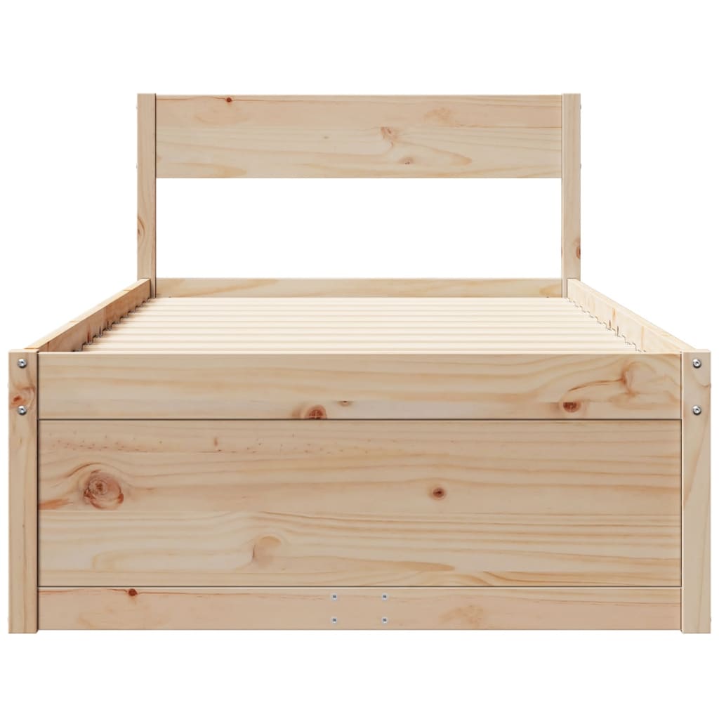 Cadre de lit sans matelas 75x190 cm bois de pin massif - XIOS