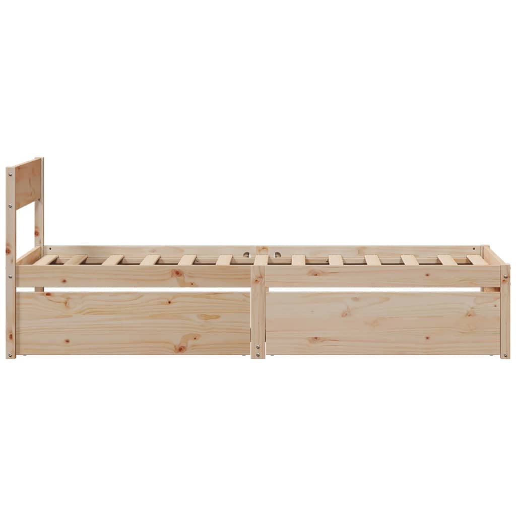 Cadre de lit sans matelas 75x190 cm bois de pin massif - XIOS