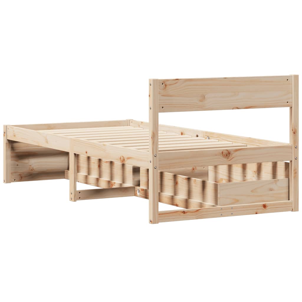 Cadre de lit sans matelas 75x190 cm bois de pin massif - XIOS