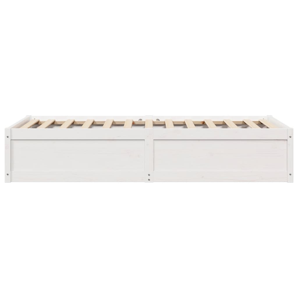 Cadre de lit sans matelas blanc 90x200 cm bois de pin massif - XIOS