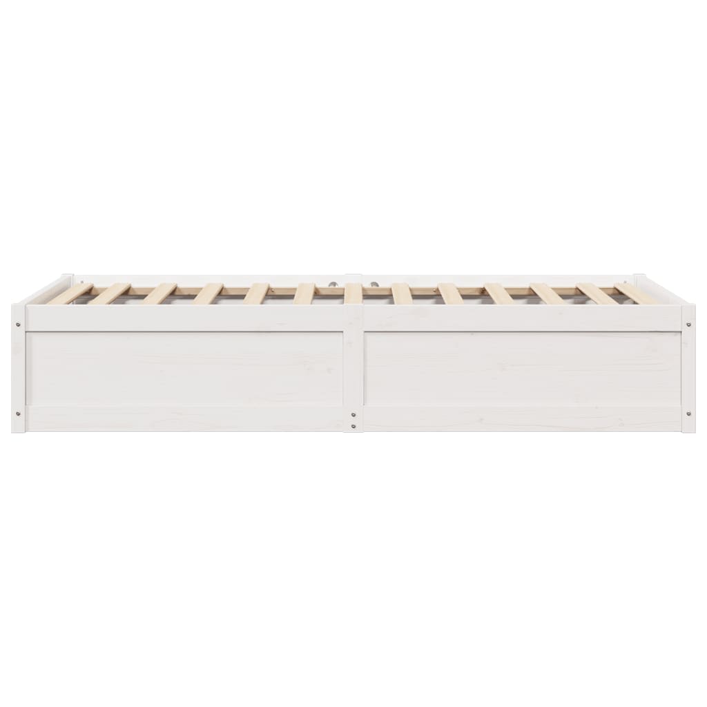 Cadre de lit sans matelas blanc 90x190 cm bois de pin massif - XIOS
