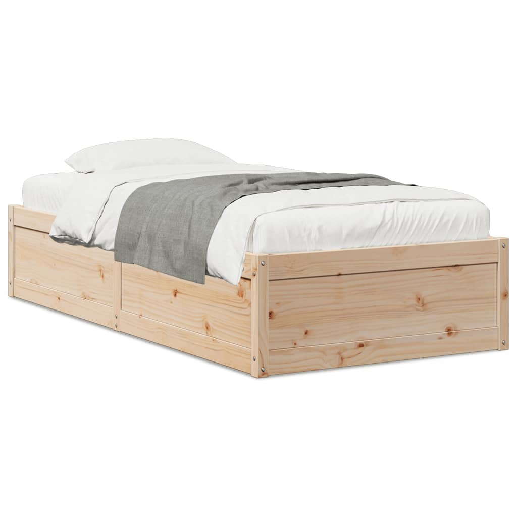 Cadre de lit sans matelas 75x190 cm bois de pin massif - XIOS