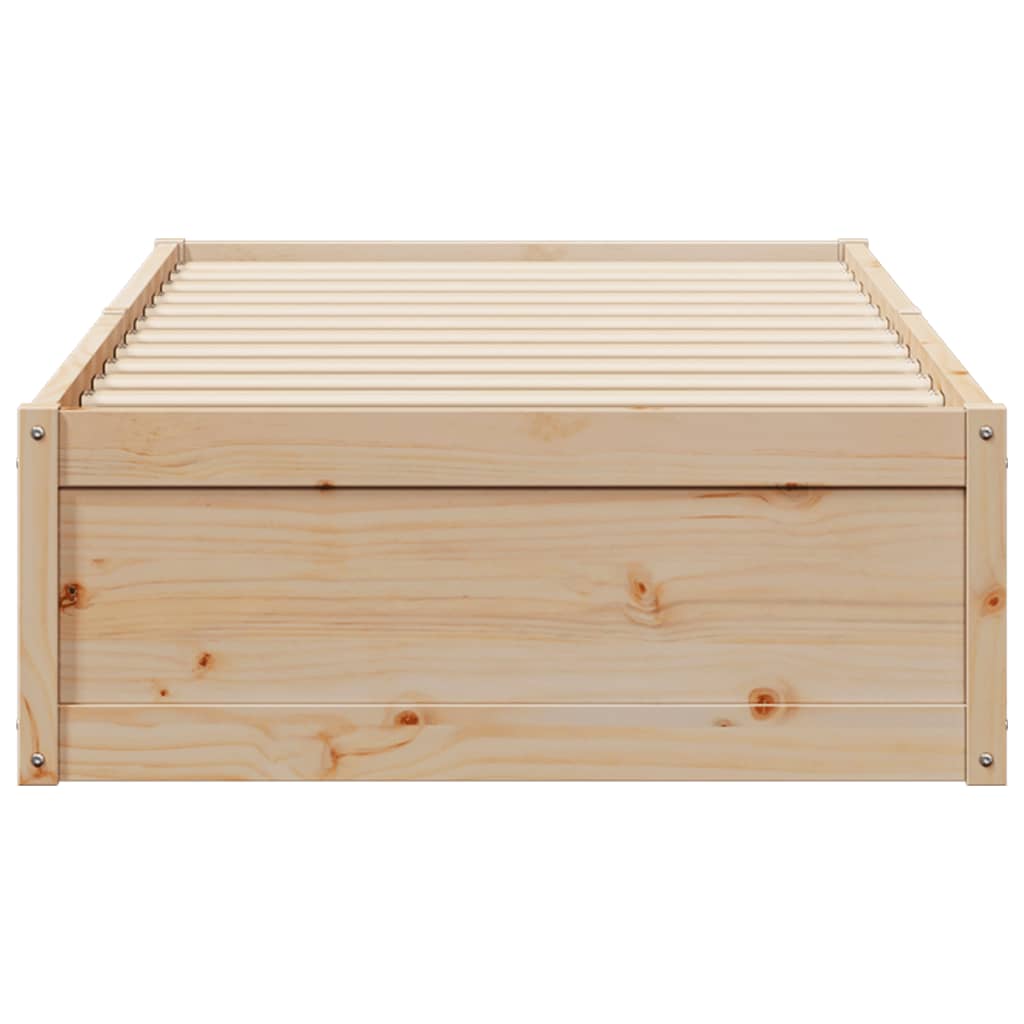 Cadre de lit sans matelas 75x190 cm bois de pin massif - XIOS