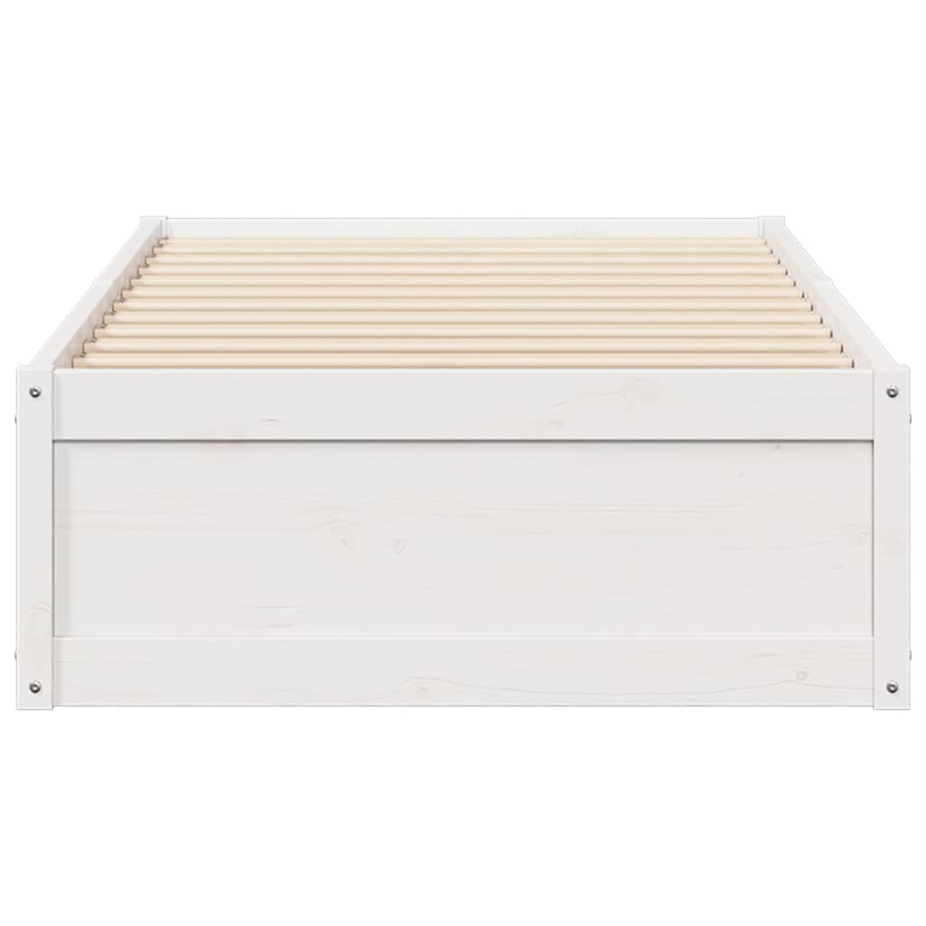 Cadre de lit sans matelas blanc 75x190 cm bois de pin massif - XIOS