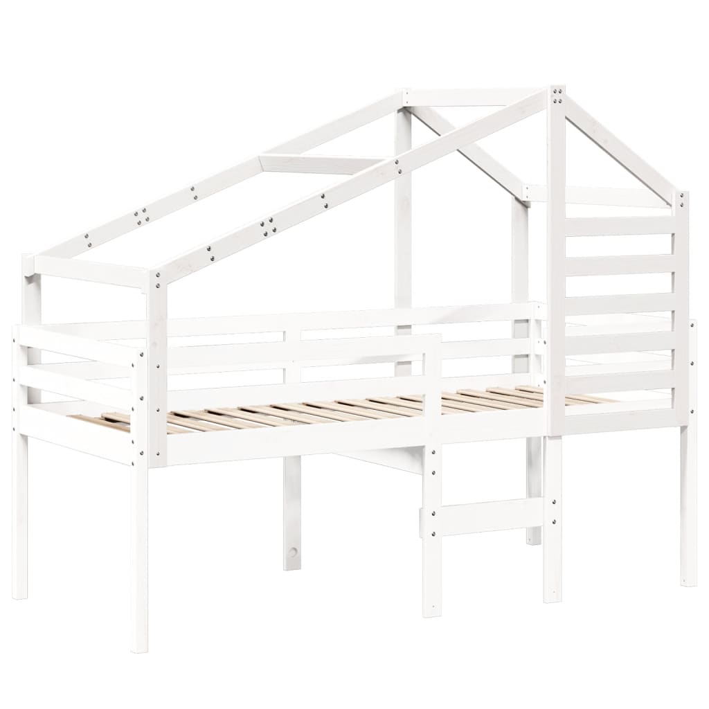 Toit de lit pour enfants blanc 198x87x113 cm bois de pin massif - XIOS