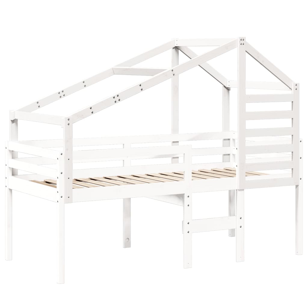 Toit de lit pour enfants blanc 188x82x113 cm bois de pin massif - XIOS