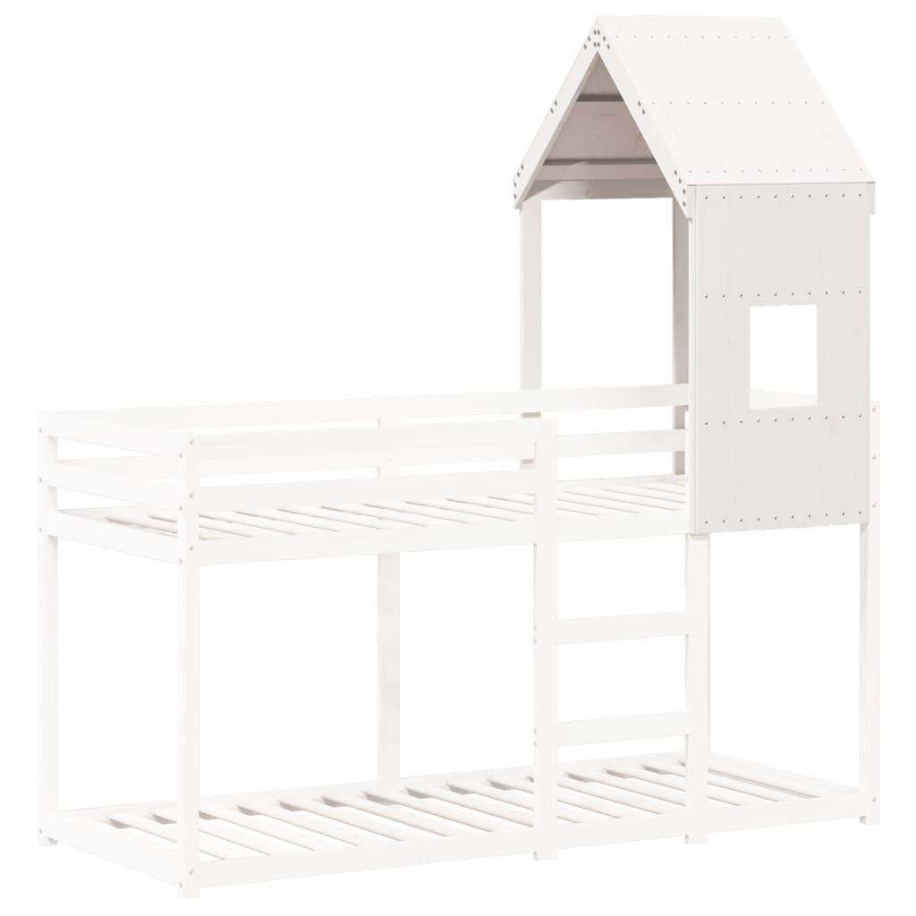 Toit de lit pour enfants blanc 60x89x134,5cm bois de pin massif - XIOS