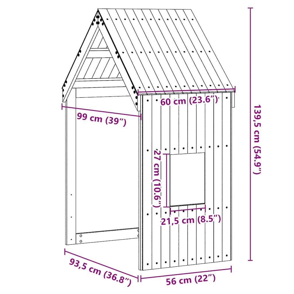 Toit de lit pour enfants 60x99x139,5 cm bois de pin massif - XIOS