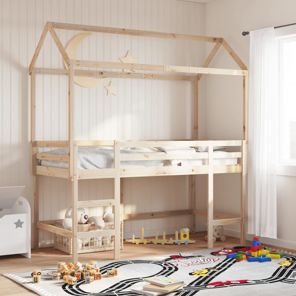 Toit de lit pour enfants 207x95,5x159 cm bois de pin massif - XIOS