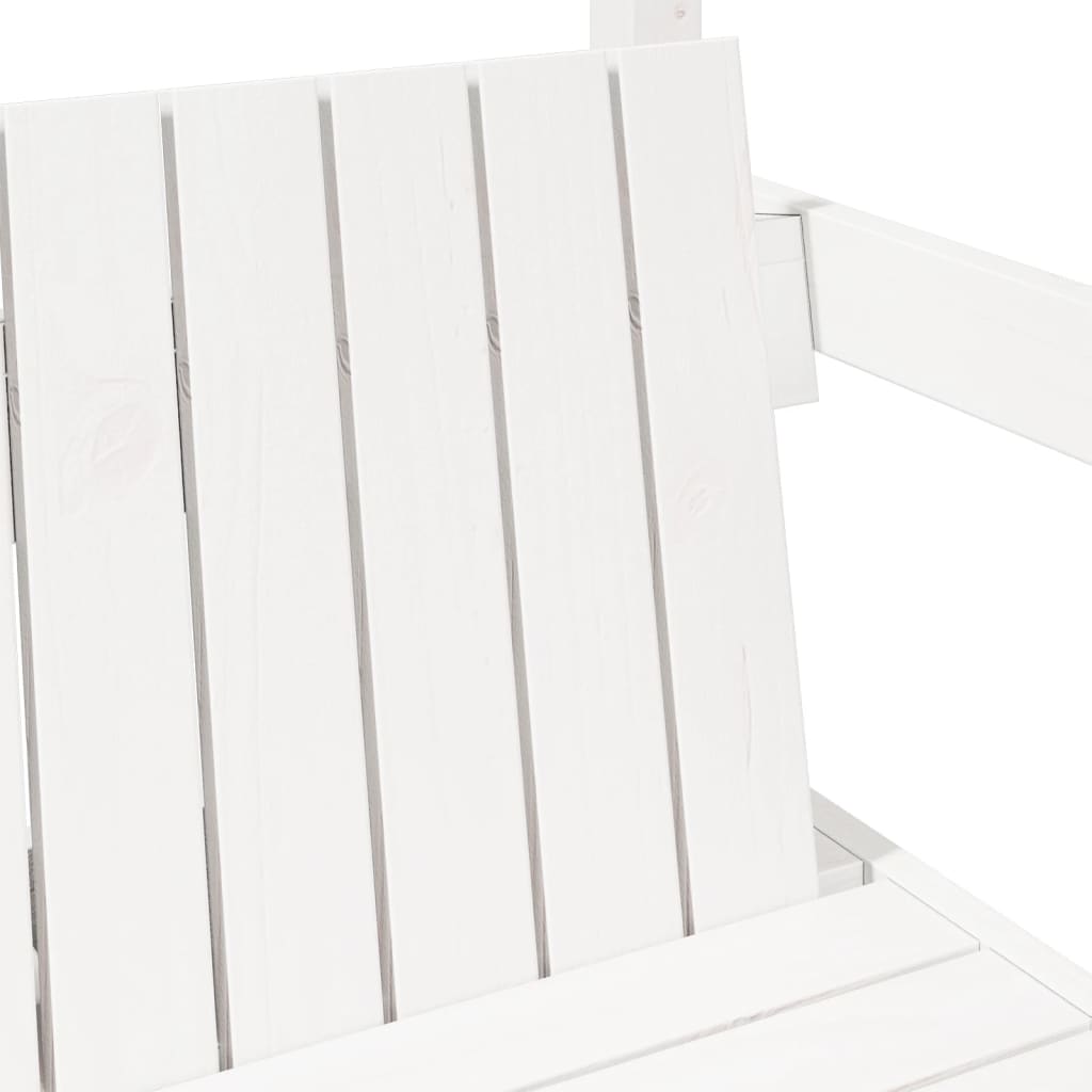 Banc avec toit blanc 117,5x70x176,5 cm bois de pin massif - XIOS