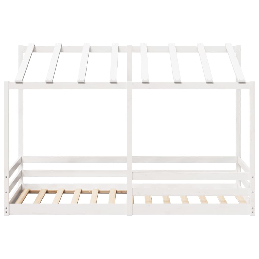 Lit pour enfants sans matelas blanc 90x200 cm bois pin massif - XIOS