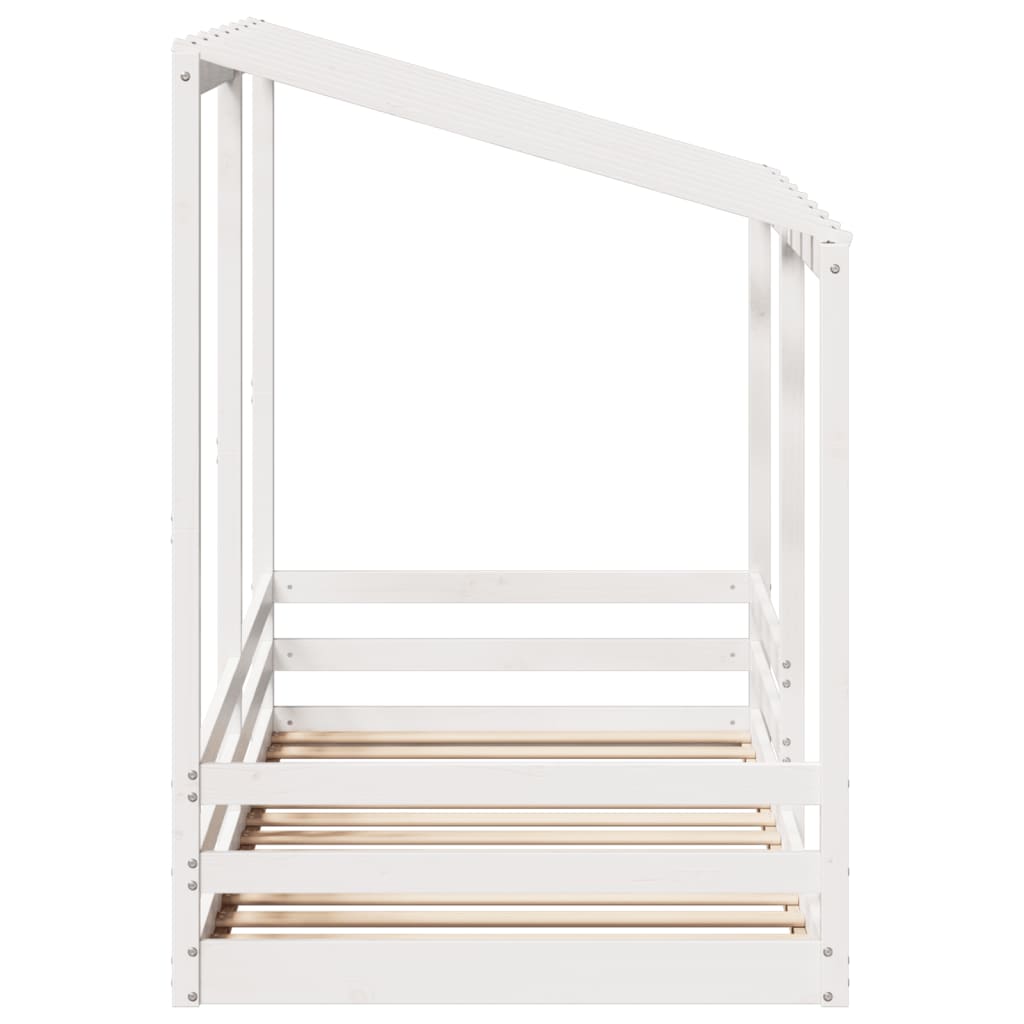 Lit pour enfants sans matelas blanc 90x200 cm bois pin massif - XIOS