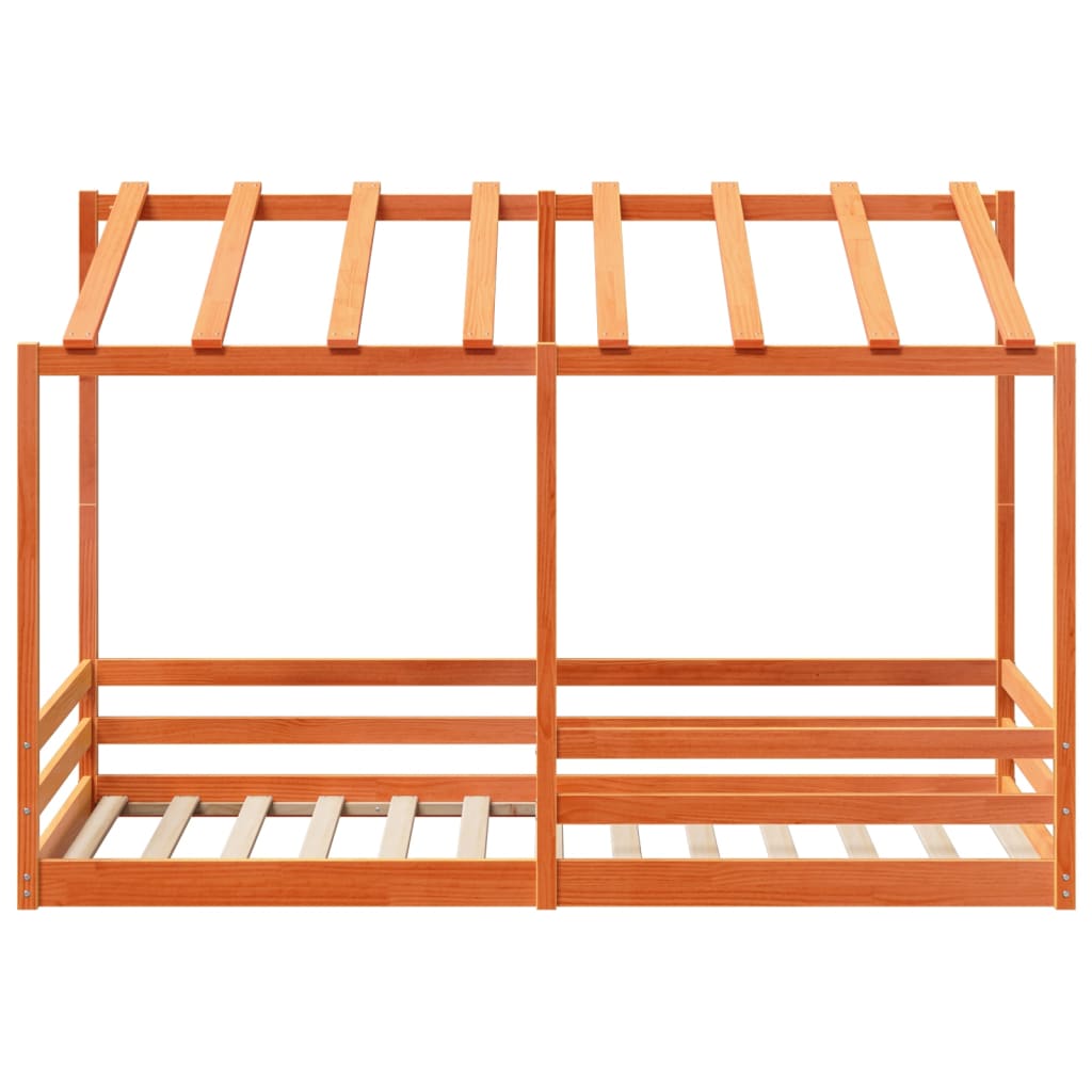 Lit pour enfants sans matelas cire marron 90x200 cm pin massif - XIOS