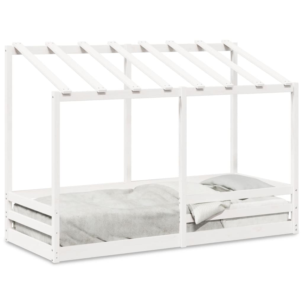 Lit pour enfants sans matelas blanc 75x190 cm bois pin massif - XIOS