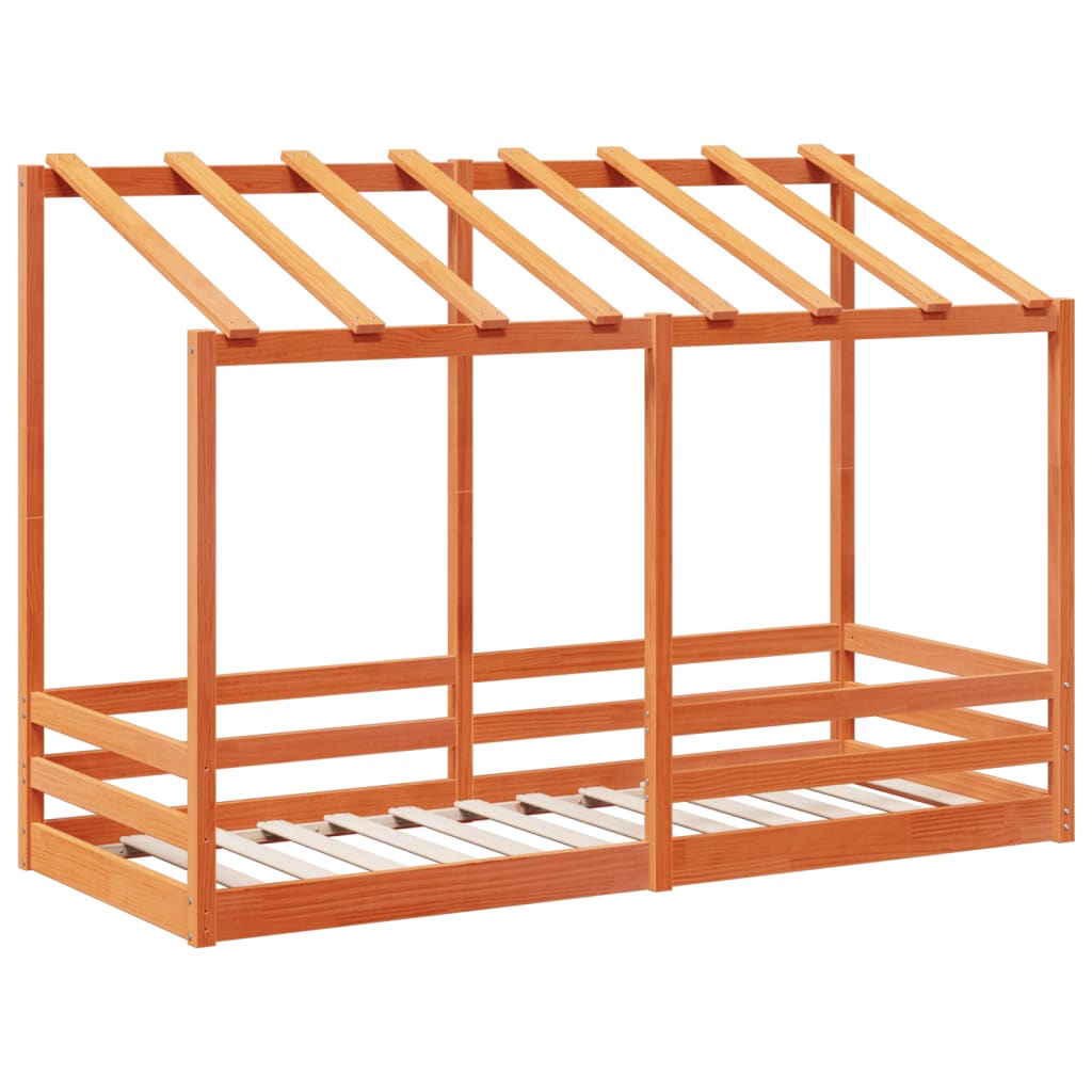 Lit pour enfants sans matelas cire marron 75x190 cm pin massif - XIOS