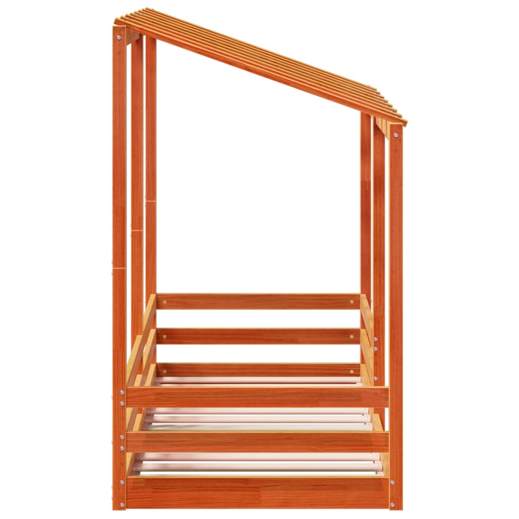 Lit pour enfants sans matelas cire marron 75x190 cm pin massif - XIOS