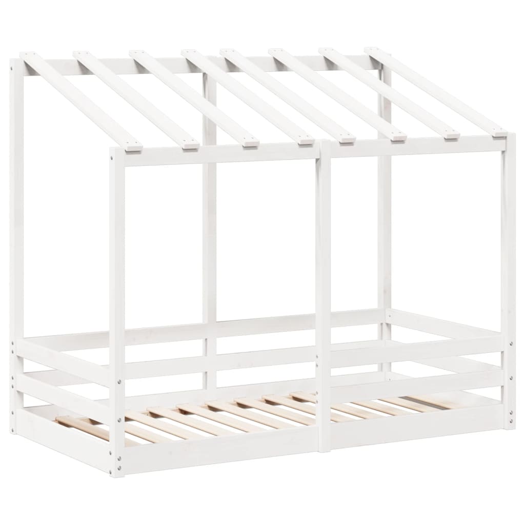 Lit pour enfants sans matelas blanc 70x140cm bois de pin massif - XIOS