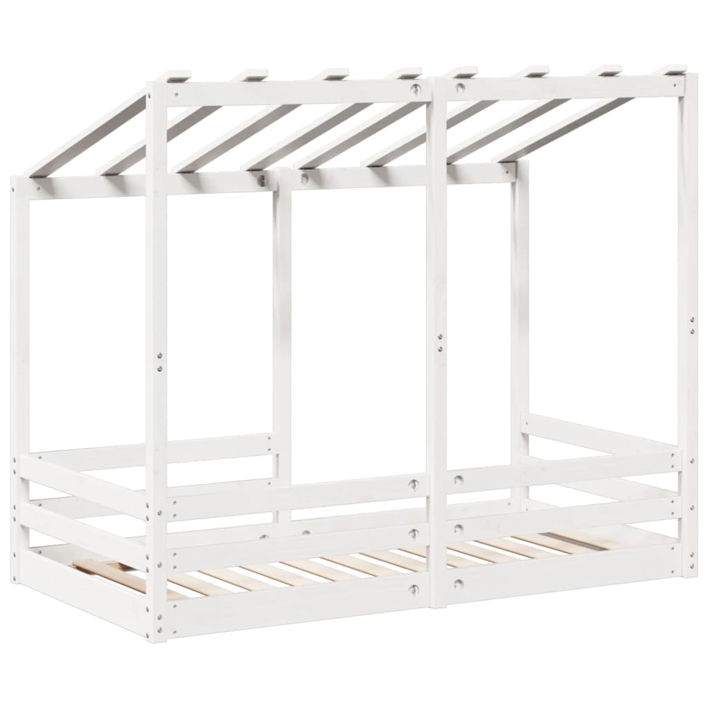 Lit pour enfants sans matelas blanc 70x140cm bois de pin massif - XIOS