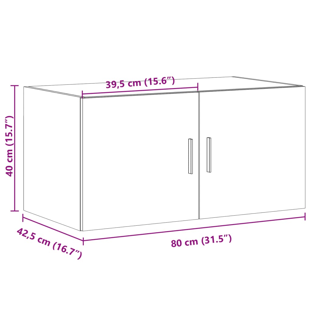 Armoire murale blanc 80x42,5x40 cm bois d'ingénierie - XIOS