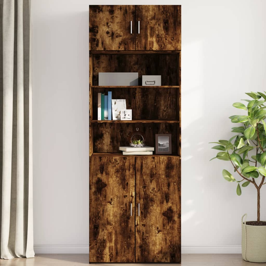 Armoire murale chêne fumé 80x42,5x40 cm bois d'ingénierie - XIOS