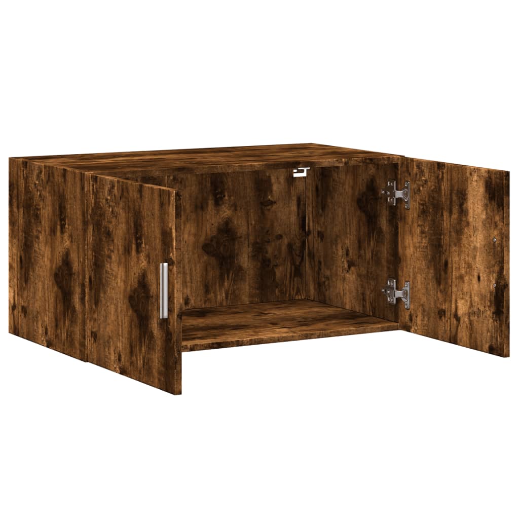 Armoire murale chêne fumé 80x42,5x40 cm bois d'ingénierie - XIOS