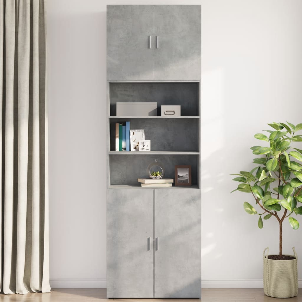 Armoire murale gris béton 80x42,5x64 cm bois d'ingénierie - XIOS