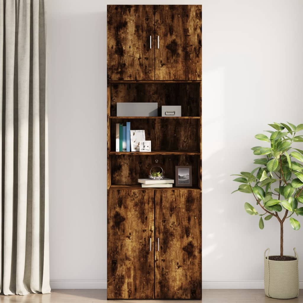 Armoire murale chêne fumé 80x42,5x64 cm bois d'ingénierie - XIOS
