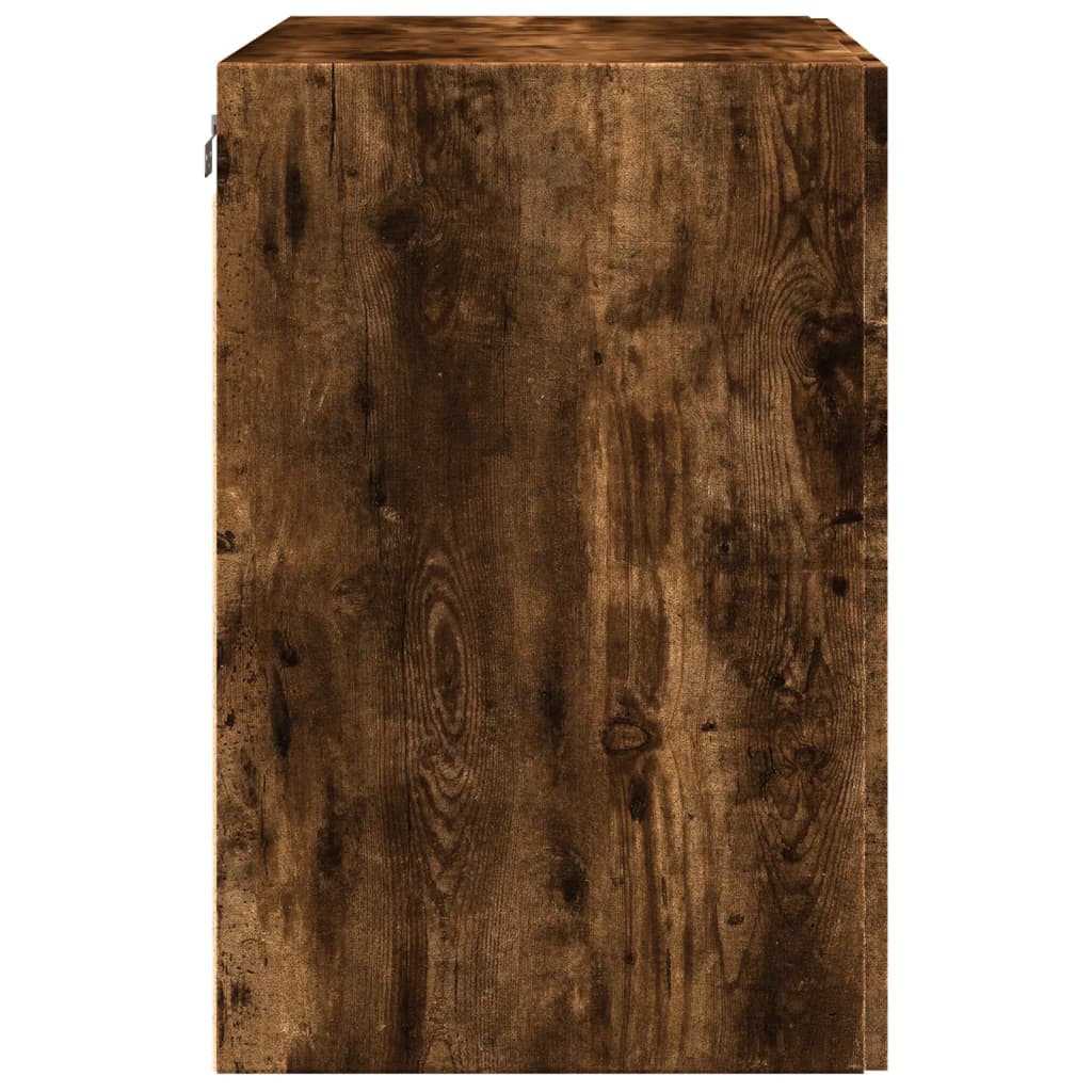 Armoire murale chêne fumé 80x42,5x64 cm bois d'ingénierie - XIOS