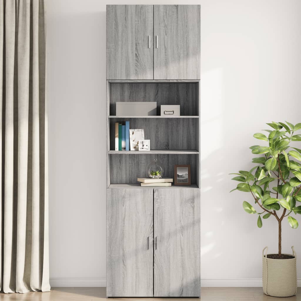 Armoire murale sonoma gris 80x42,5x64 cm bois d'ingénierie - XIOS