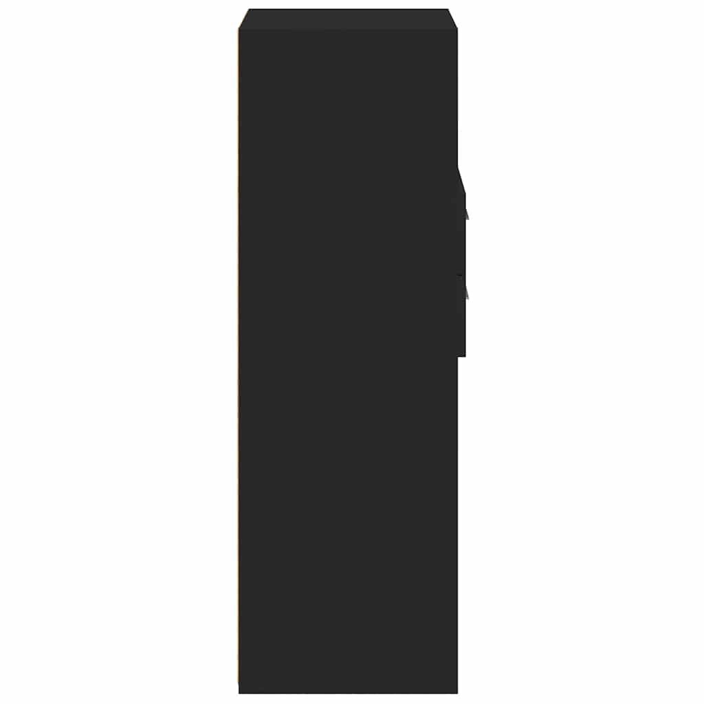 Buffet haut noir 30x42,5x124 cm bois d'ingénierie - XIOS