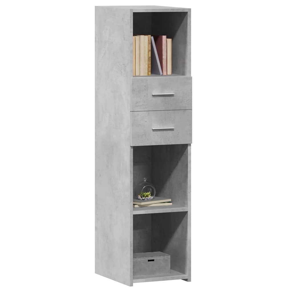 Buffet haut gris béton 30x42,5x124 cm bois d'ingénierie - XIOS