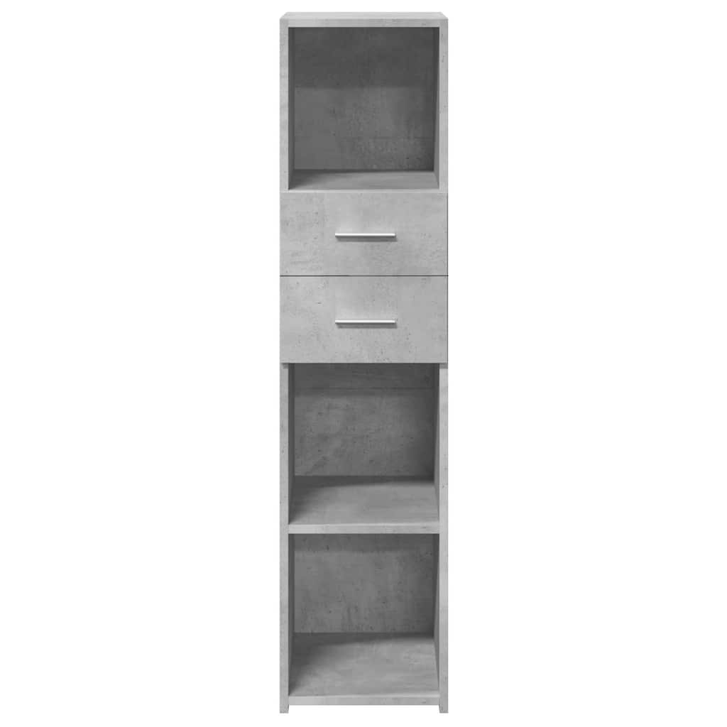 Buffet haut gris béton 30x42,5x124 cm bois d'ingénierie - XIOS