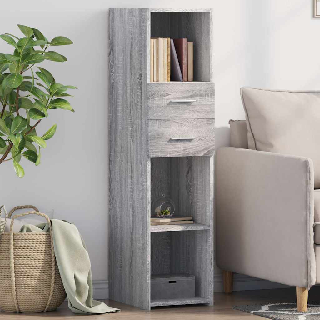 Buffet haut sonoma gris 30x42,5x124 cm bois d'ingénierie - XIOS