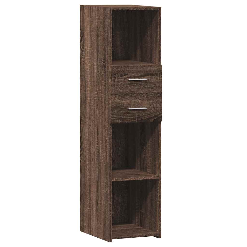 Buffet haut chêne marron 30x42,5x124 cm bois d'ingénierie - XIOS