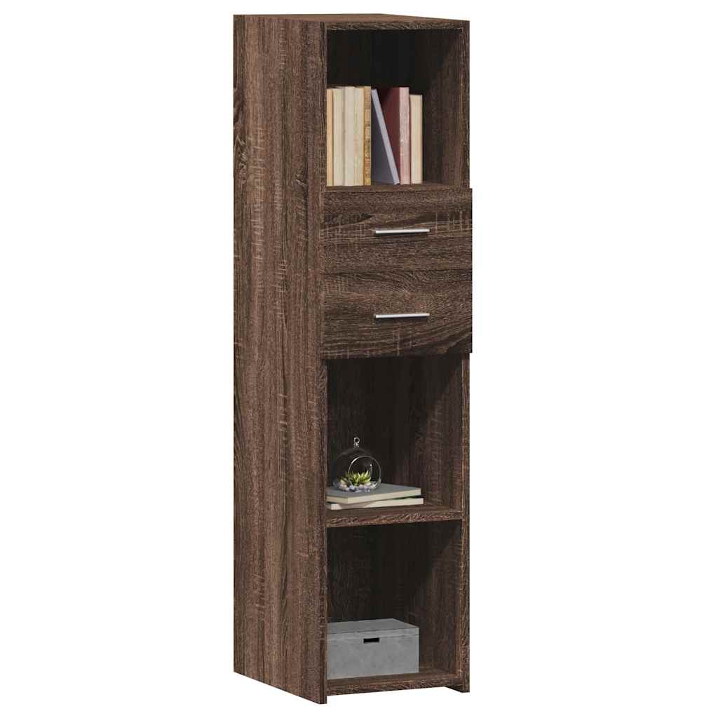 Buffet haut chêne marron 30x42,5x124 cm bois d'ingénierie - XIOS