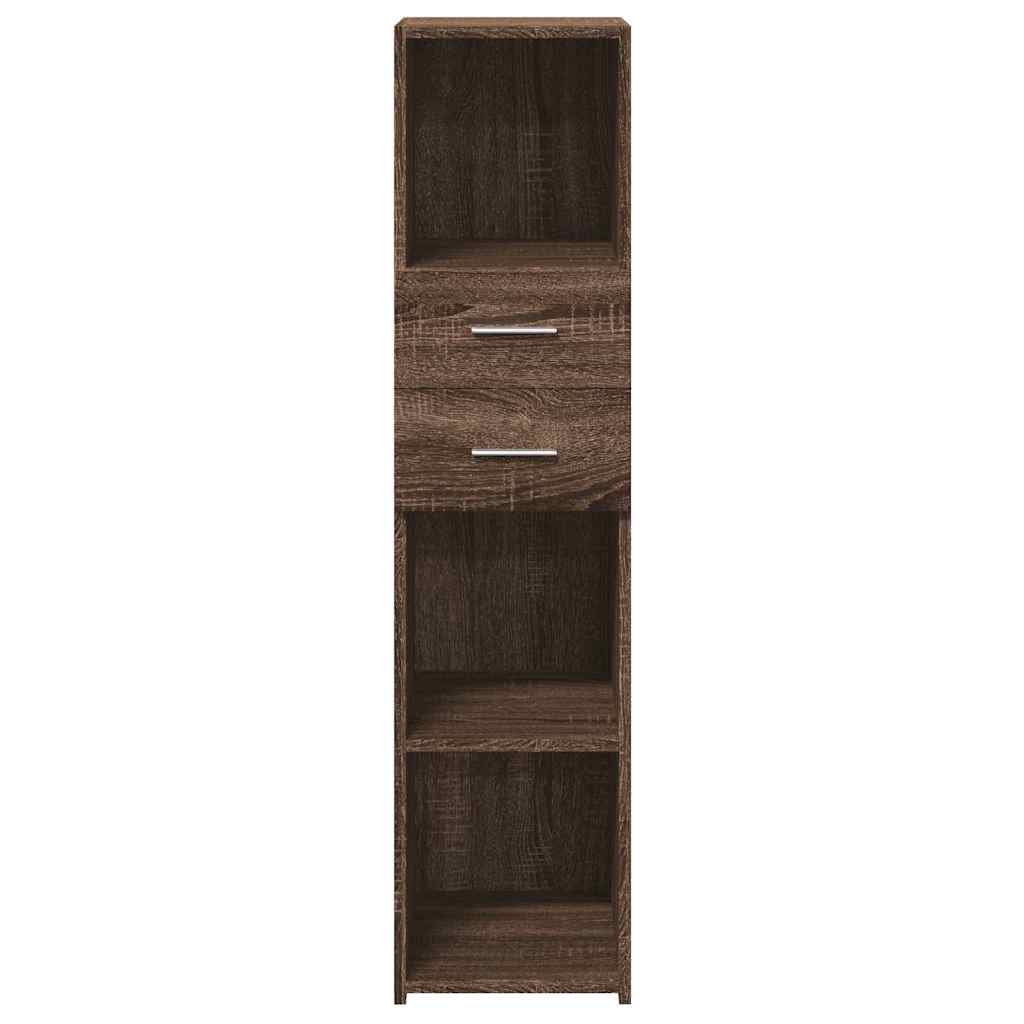 Buffet haut chêne marron 30x42,5x124 cm bois d'ingénierie - XIOS